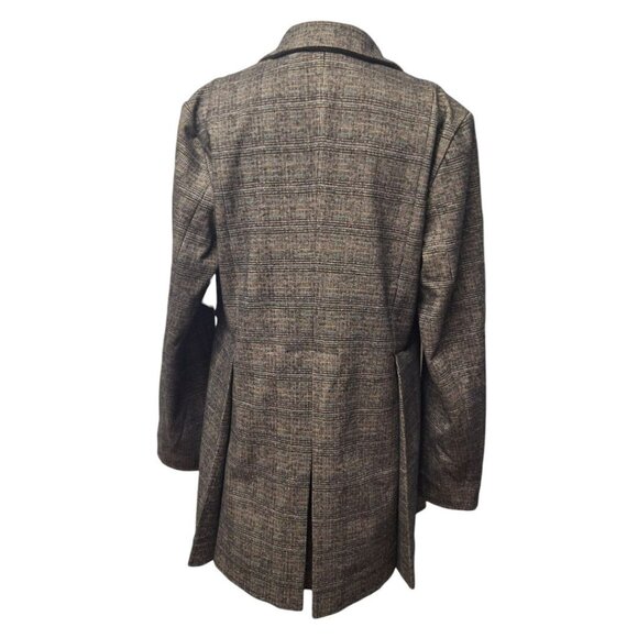Soft Surroundings Blazer Suit Jacket Brown Gray Plaid Womens Medium Button - Picture 3 of 11